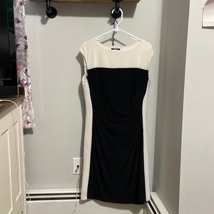 Cream and black dress